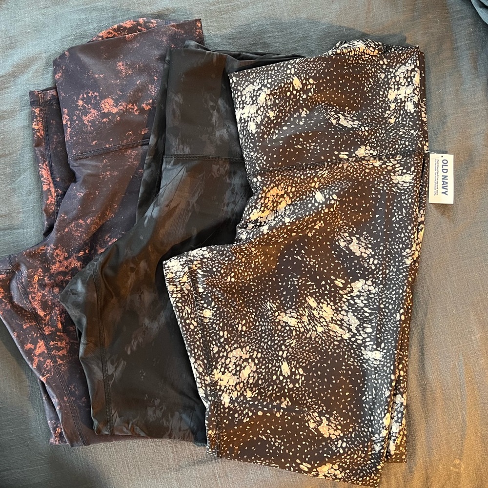 SET OF THREE Old Navy Active Powersoft go-dry extra high rise leggings XL